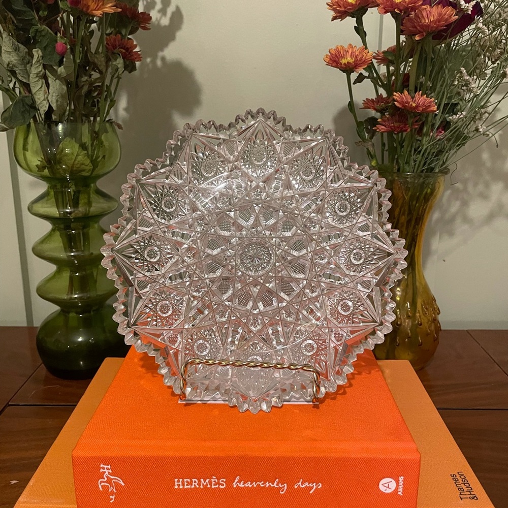 Elmira cut glass circle dish